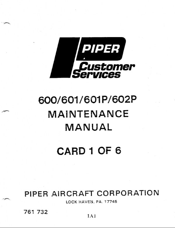 Piper Aerostar Manual