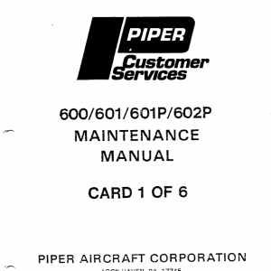 Piper Aerostar Manual