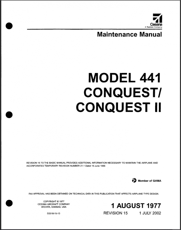 Cessna 441 Manuals IPC and AMM