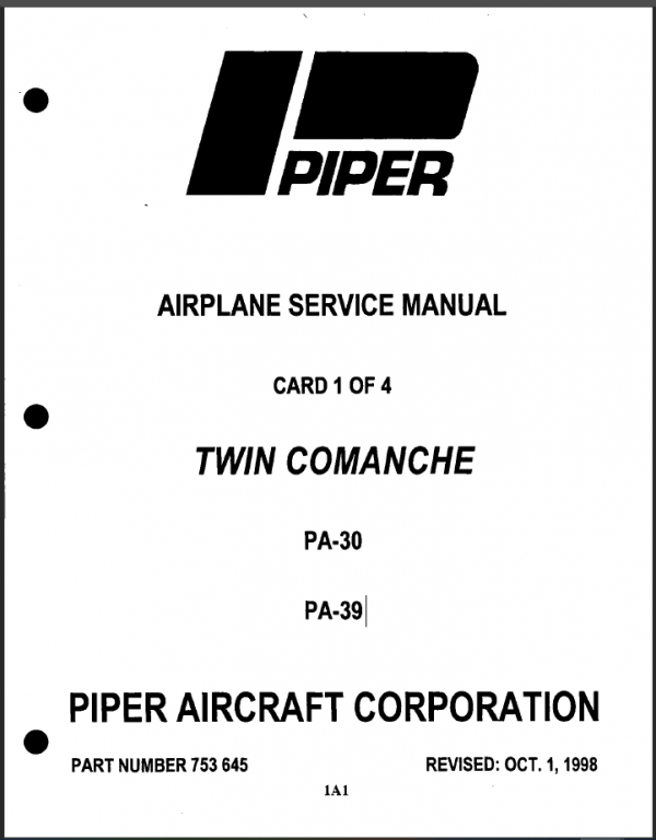 Piper Twin Comanche Manuals