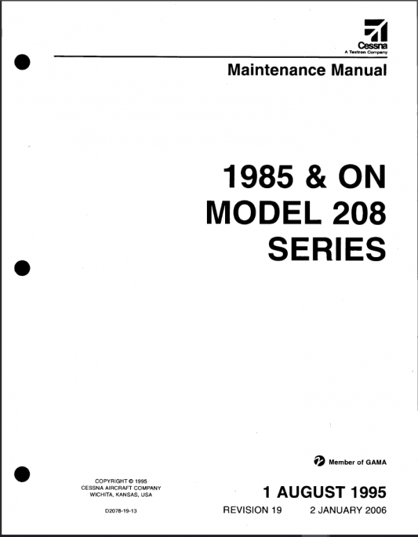 Cessna 208 Caravan Maintenance Manual