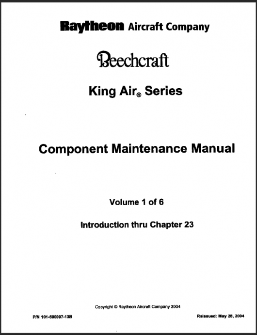 King Air 200 Aircraft Manuals Download | Pius Parts